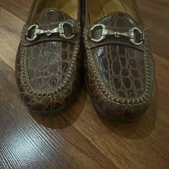 Brown Crocodile Martin Dingman Pattern Loafers size 11.5 - Picture 5 of 8